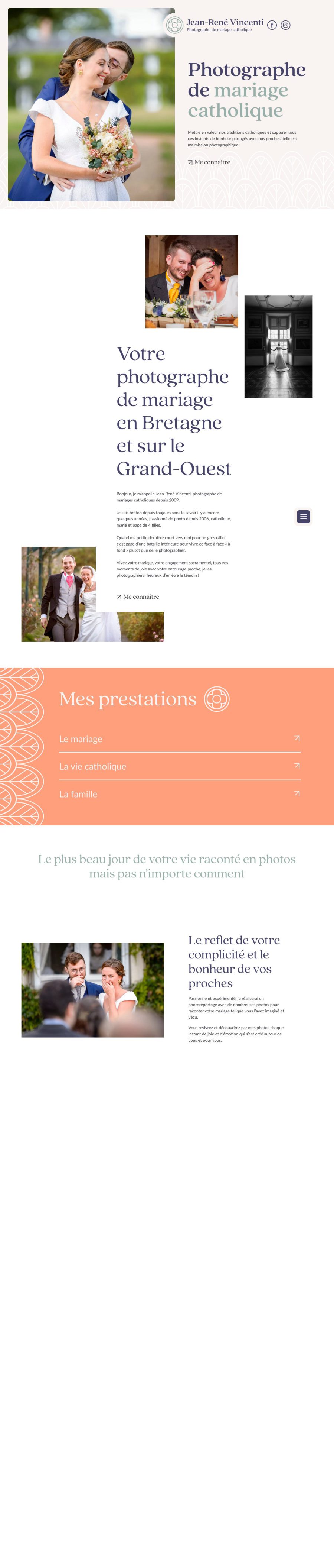 La page d'accueil de bout en bout