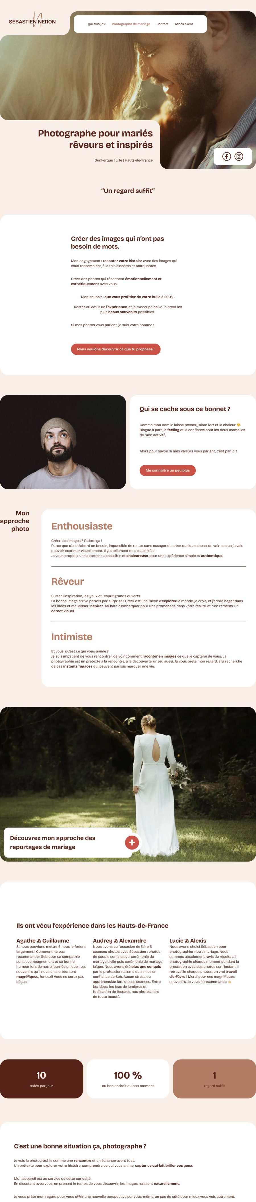 La page d'accueil de bout en bout