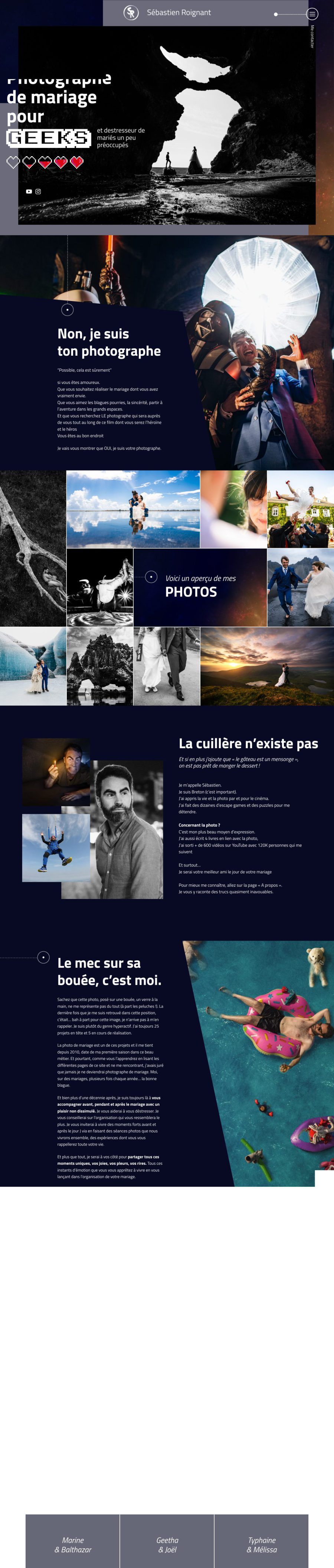 La page d'accueil de bout en bout