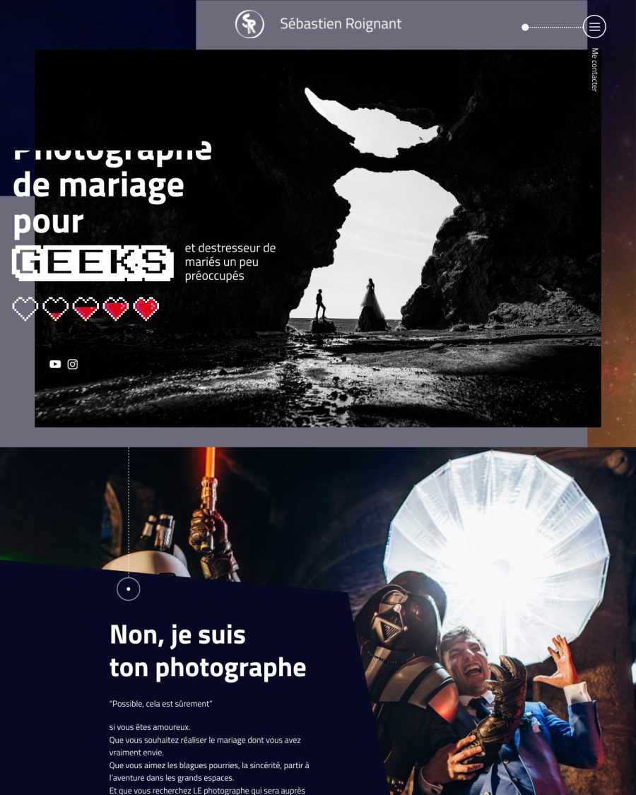 La page d'accueil de Sébastien Roignant